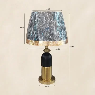 أباجورة نوم بقاعدة معدنية حديثة على شكل إسطوانى موديل 028506 أباجورة نوم معدنية حديثة موديل 028506 أسود أبعاد 1.webp