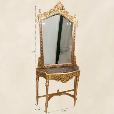 كونسول كلاسيكى مع مرآة ذهبى موديل 025492 كونسول كلاسيك ذهبى ابعاد موديل 025492 1.webp