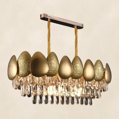 نجفة صدف بالكريستال بيضاوية قطر 80 سم موديل 026548 نجفة دياموند صدف 026548 1 1.webp