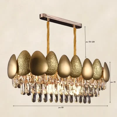 نجفة صدف بالكريستال بيضاوية قطر 80 سم موديل 026548 نجفة دياموند صدف 026548 ابعاد 1 1.webp