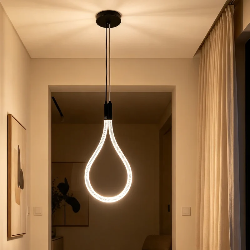 إخوان سرور الإضاءة الحديثة والديكور معلقة LED أنيقة على شكل قطرة ماء، توفر إضاءة دافئة ومريحة، لمدخل المنزل