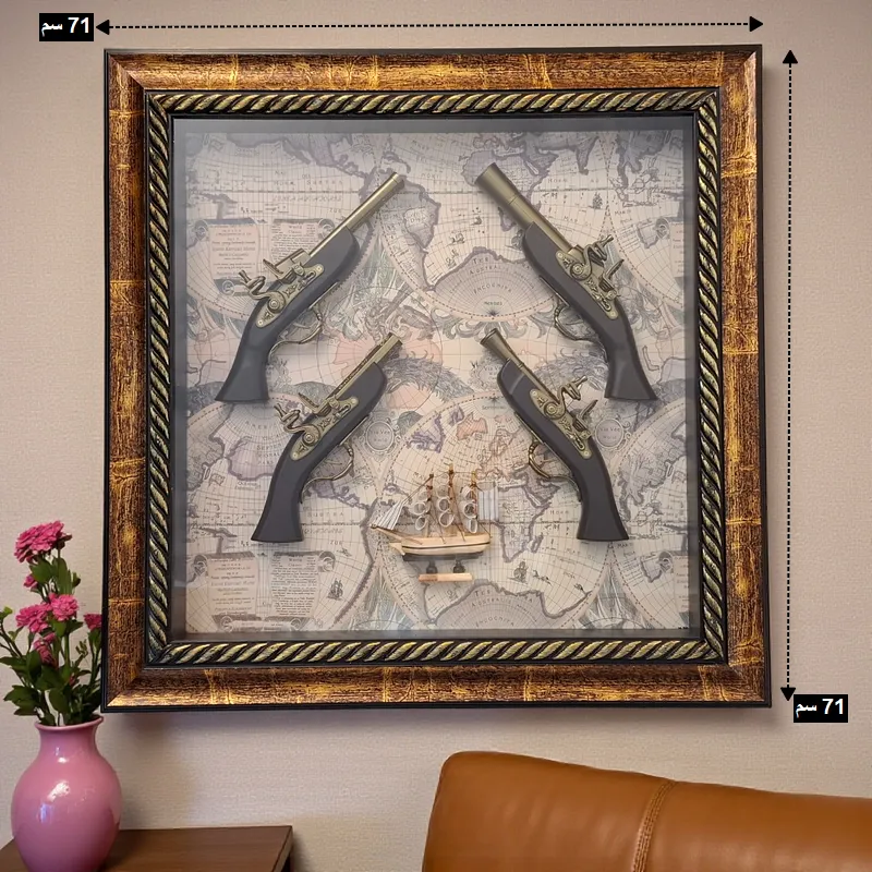 أبعاد لوحة حائط الديكور المربعة: العرض 71 سم والارتفاع 71 سم.