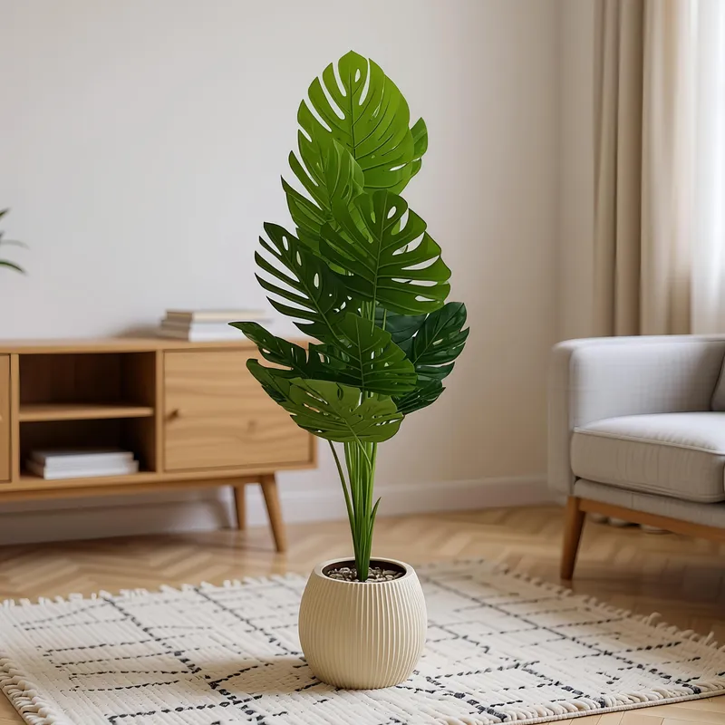 شجرة مونستيرا صناعية فاخرة لديكور غرف المعيشة والمكاتب.