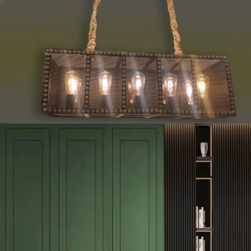 نجفة فيرفورجيه على شكل صندوق مستطيل موديل 019620 داخل غرفة