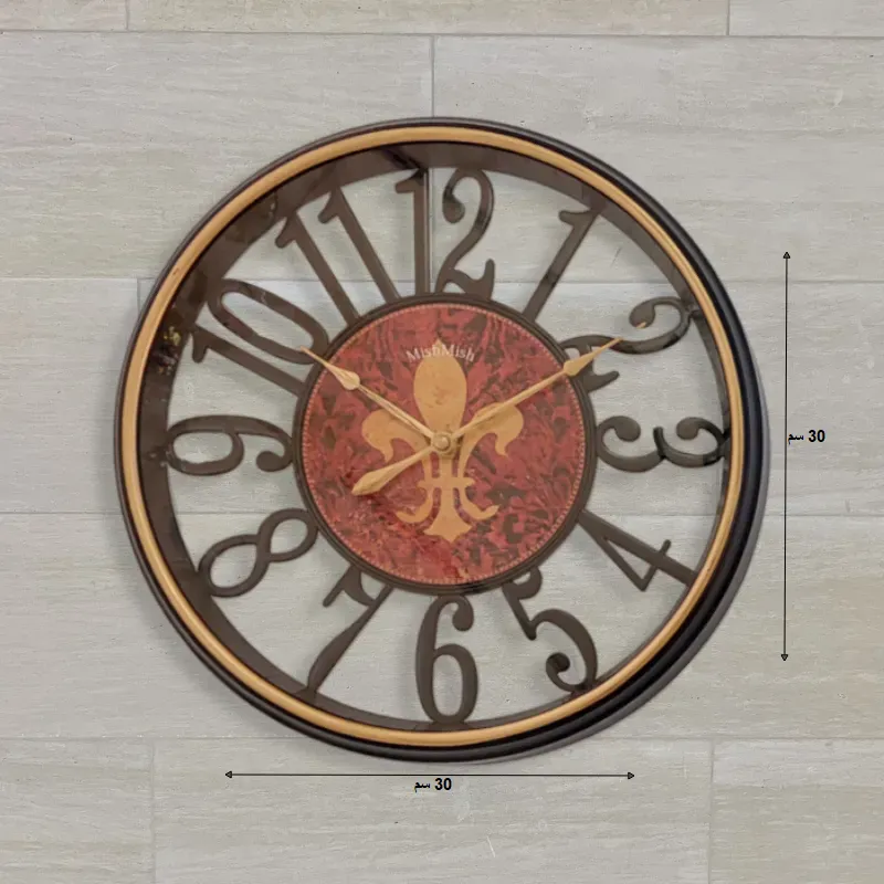 ساعة حائط دائرية بلاستيكية موديل 028555 أبعاد 1.webp
