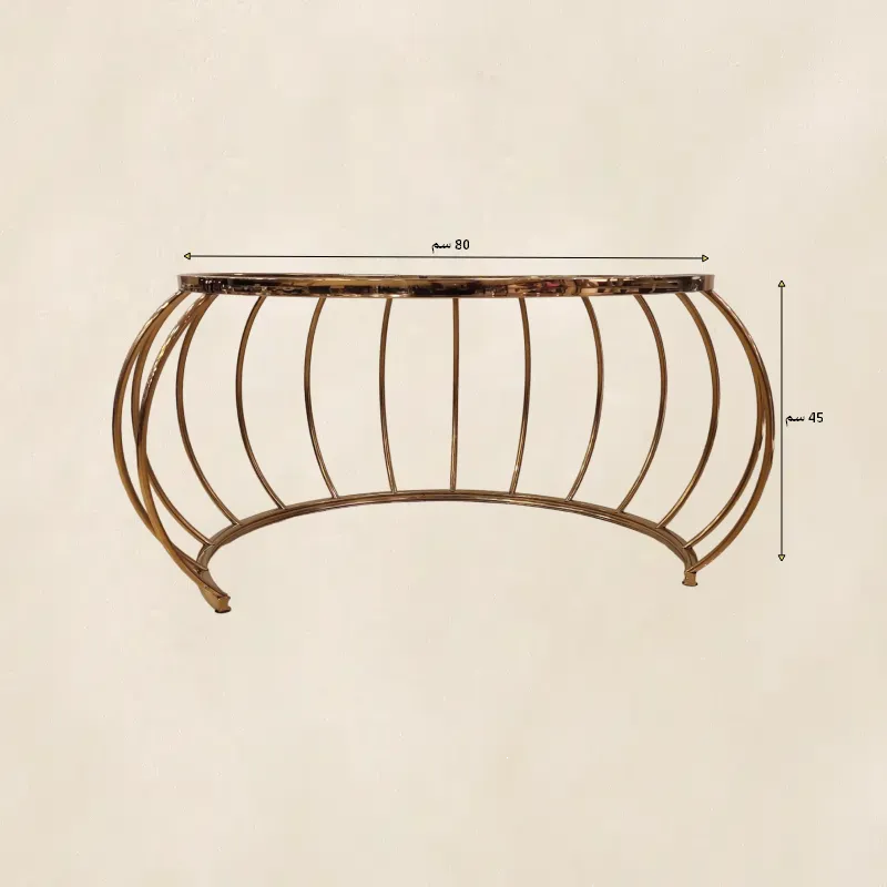 طقم 2 ترابيزة جانبية دائرية متداخلة ستانلس ستيل موديل 028457 طقم ترابيزة ستانلس ثنائى موديل 028457 الحجم الكبير أبعاد