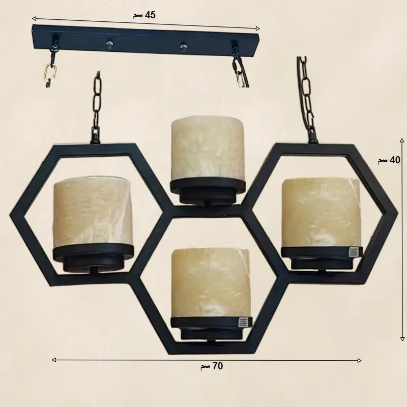 نجفة فيرفورجيه كلوبات رخامية خلية النحل موديل 019653 أبعاد