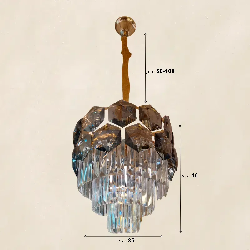 نجفة كريستال بإطار كريستال فيميه سداسى قطر 35 سم موديل 026550 أبعاد 1.webp