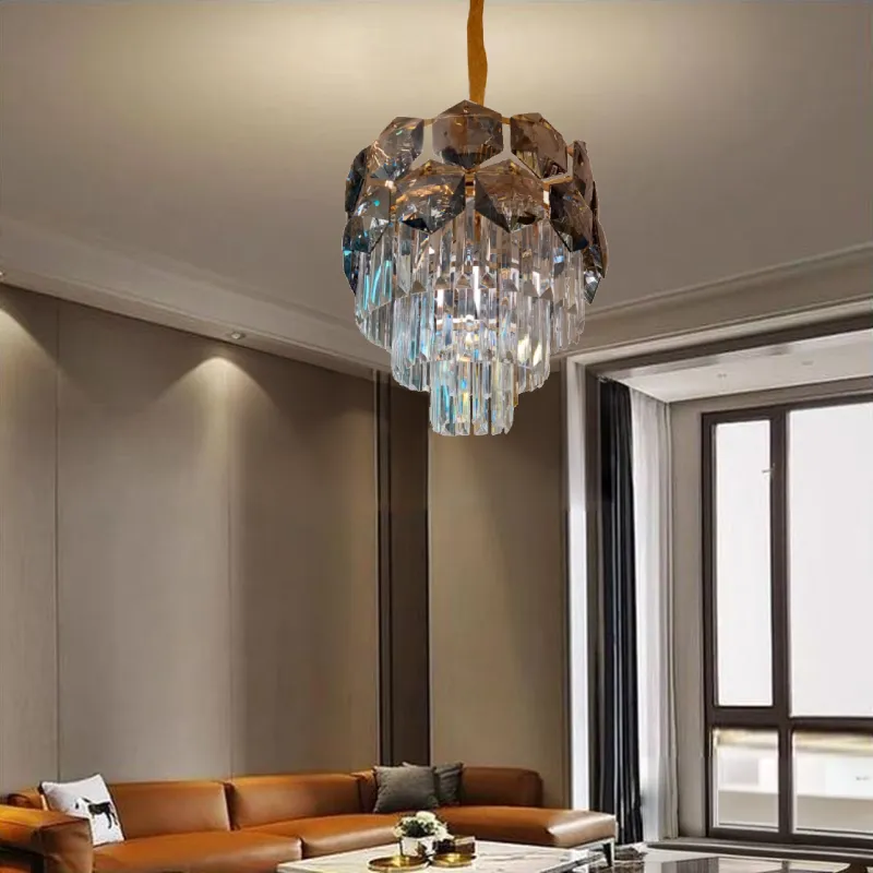 نجفة كريستال بإطار كريستال فيميه سداسى قطر 35 سم موديل 026550 داخل غرفة 1.webp