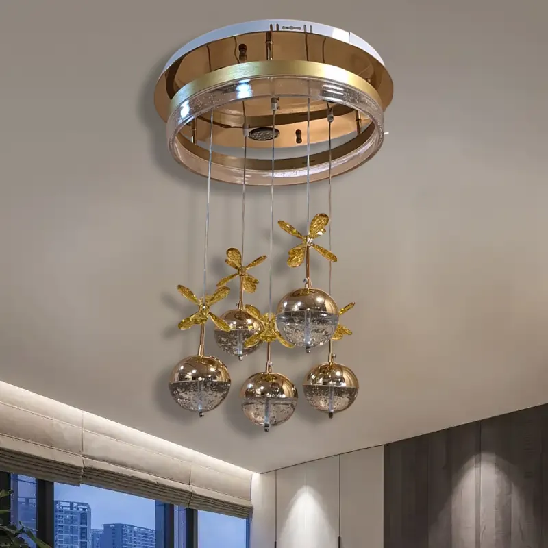 نجفة ليد مطفأة داخل غرفة